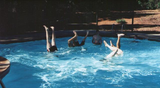 Diving in the pool