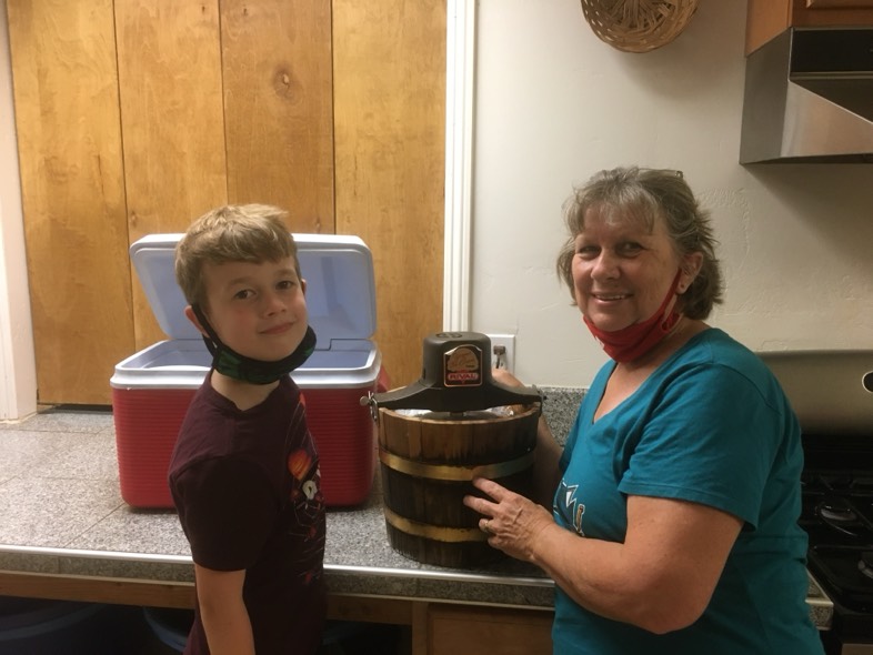 Camper and camp staff member