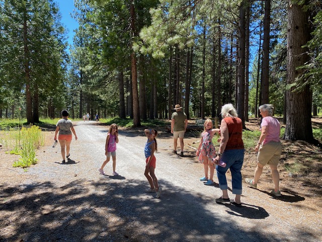 Campers taking a walk