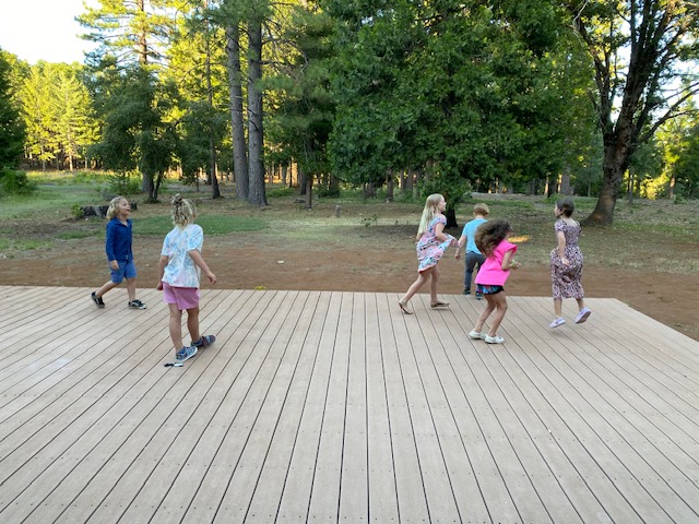 Young campers playing on deck