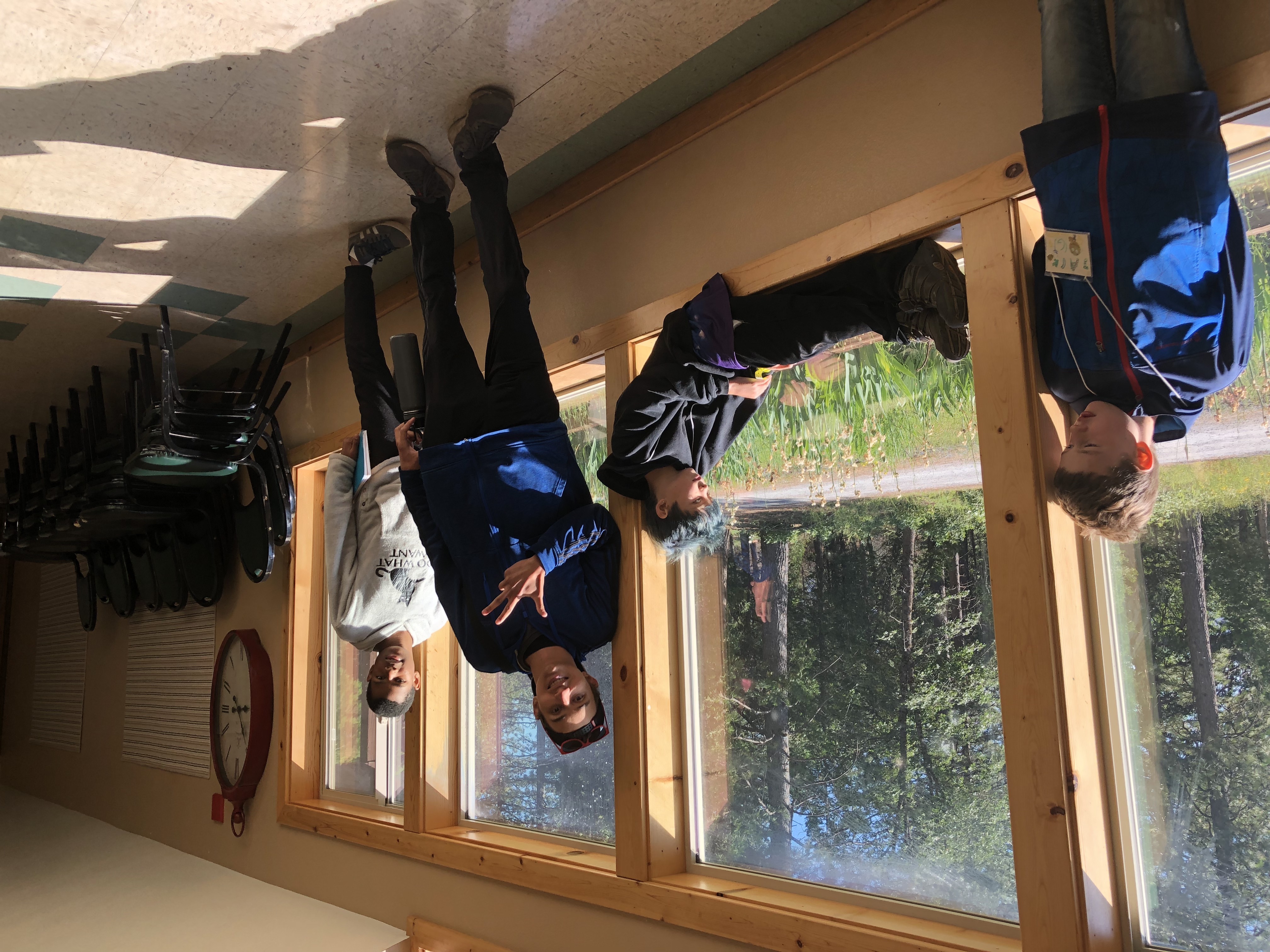 Hudson giving peace sign